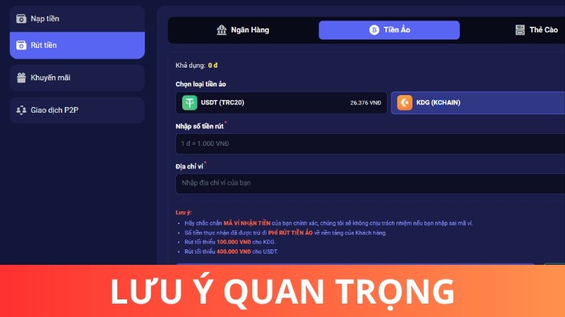 Lưu ý quan trọng khi nạp tiền Tin88 và rút tiền Tin88