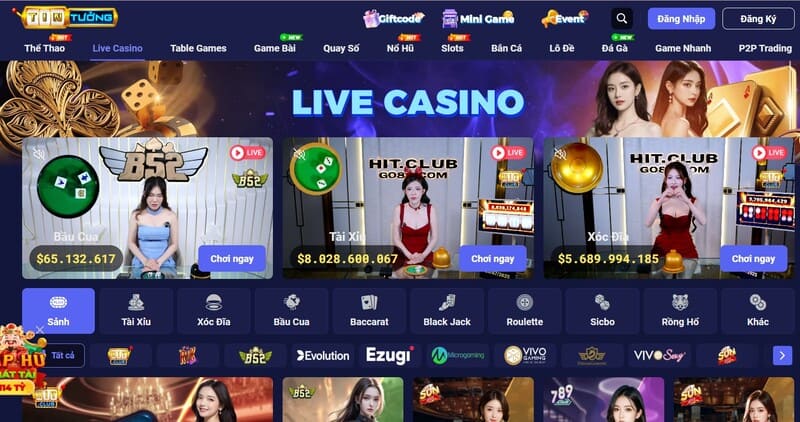 Review kho game Tin88 - Live Casino chân thực