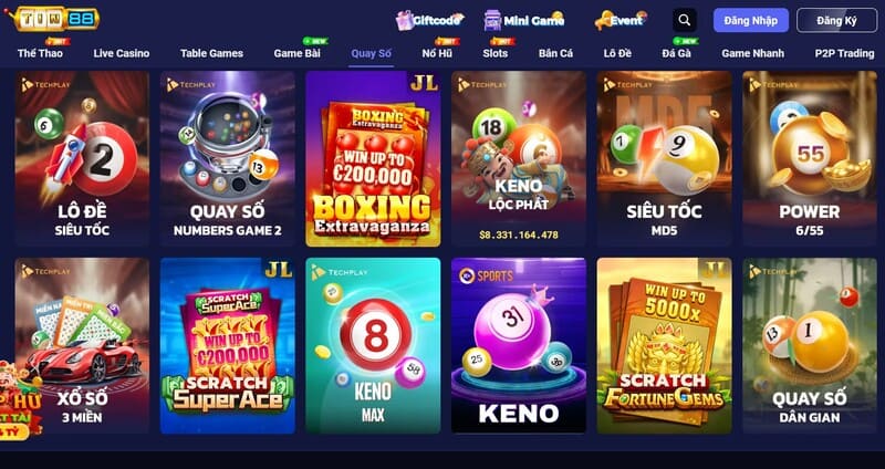 Review kho game Tin88 - Xổ số